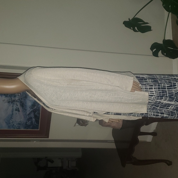 Foreign Exchange L cascading open front cardigan lagenlook burnout - Picture 6 of 7